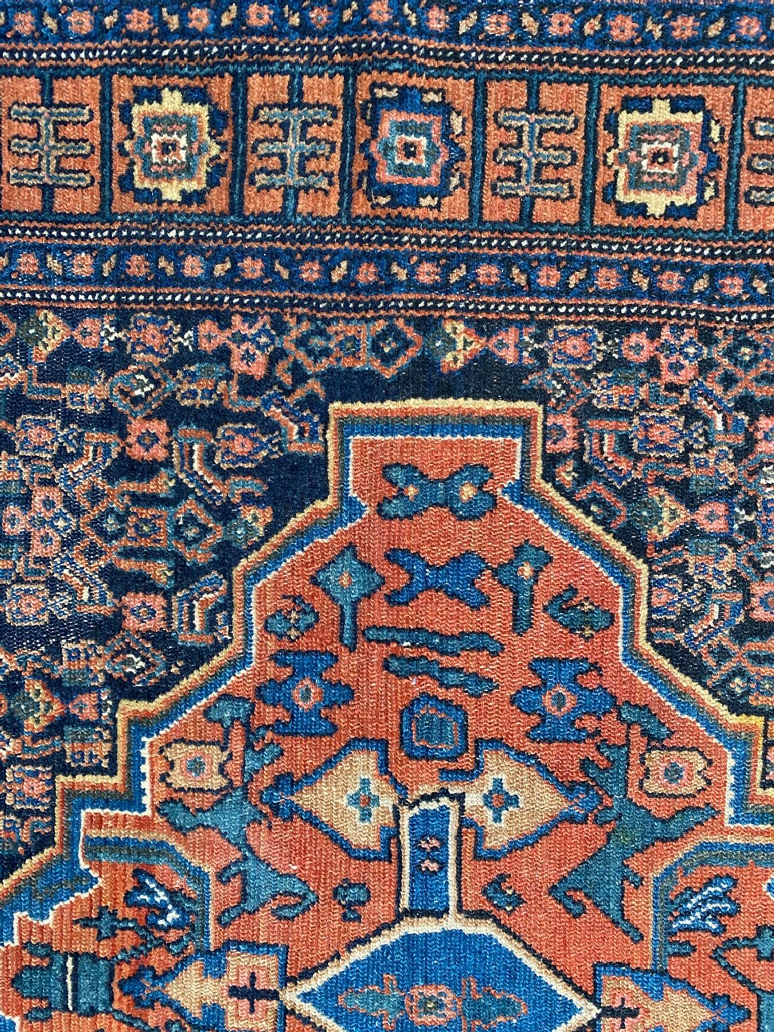 Tapis ancien persan d’orient senneh fait main 102x139 cm