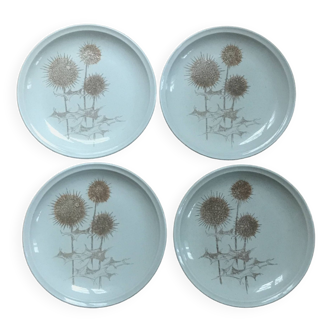 Dinner plates Stoneware Sarreguemines light thistles