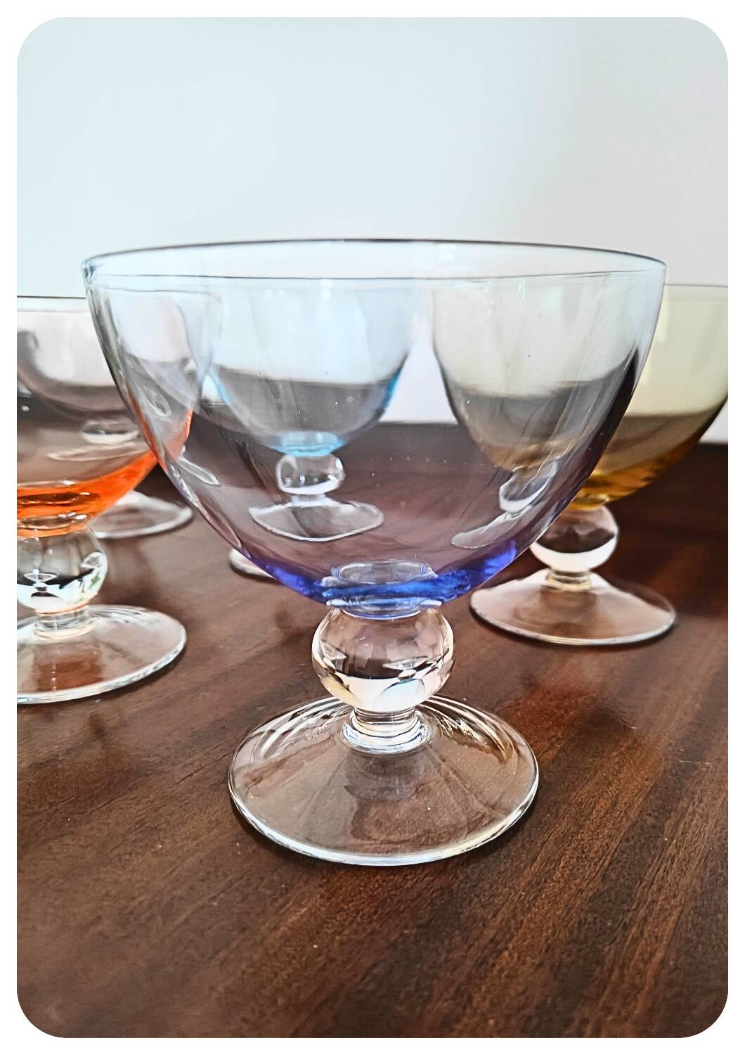 Coupes en verre coloré - lot de 6