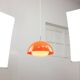 Lampe à suspension en verre acrylique orange de style Space Age, Italie, années 1970