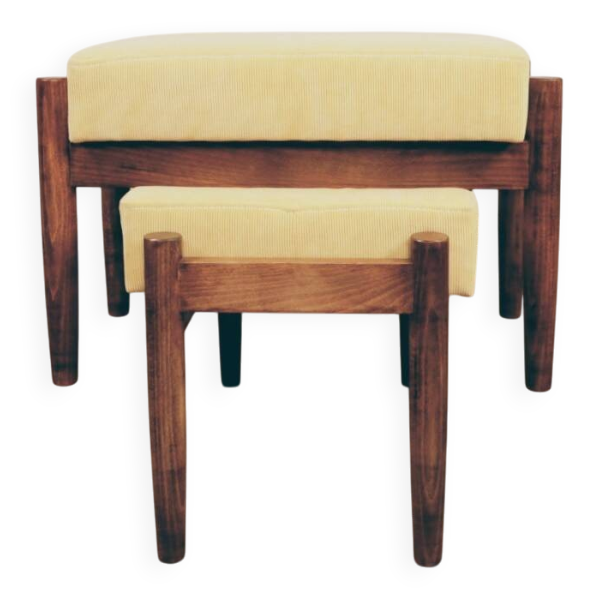 Vintage kids chairs retro yellow corduroy Scandinavian design 