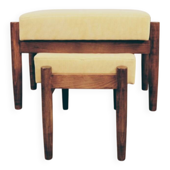 Vintage kids chairs retro yellow corduroy Scandinavian design 