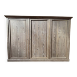 Large workshop wardrobe in pitch pine - Early 20th century