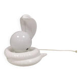 COBRA table lamp with thin milky white glass shade/dome, Sweden 1980s