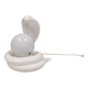 COBRA table lamp with thin milky white glass shade/dome, Sweden 1980s