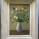 Tableau ancien bouquet de pâquerettes