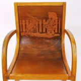 Curved wooden rocking chair for children Bauhaus Brockhage Andrä period, Germany, 1950s