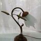 Glass and wood lamp ears of old glass wheat