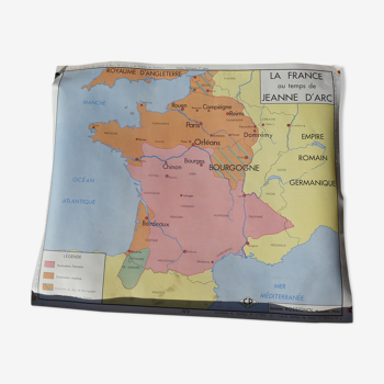 Rossignol school poster historic map No.9 - 10 Jeanne D'Arc and Louis XI