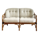 Vintage 2-seater rattan bench, KOK