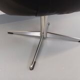 Vintage Scandinavian swivel chair in faux leather and chrome from the 1970s.