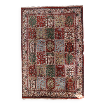 Tapis Vintage Indien Style Qum Fait Main en Laine – Années 1970 – 245 x 352