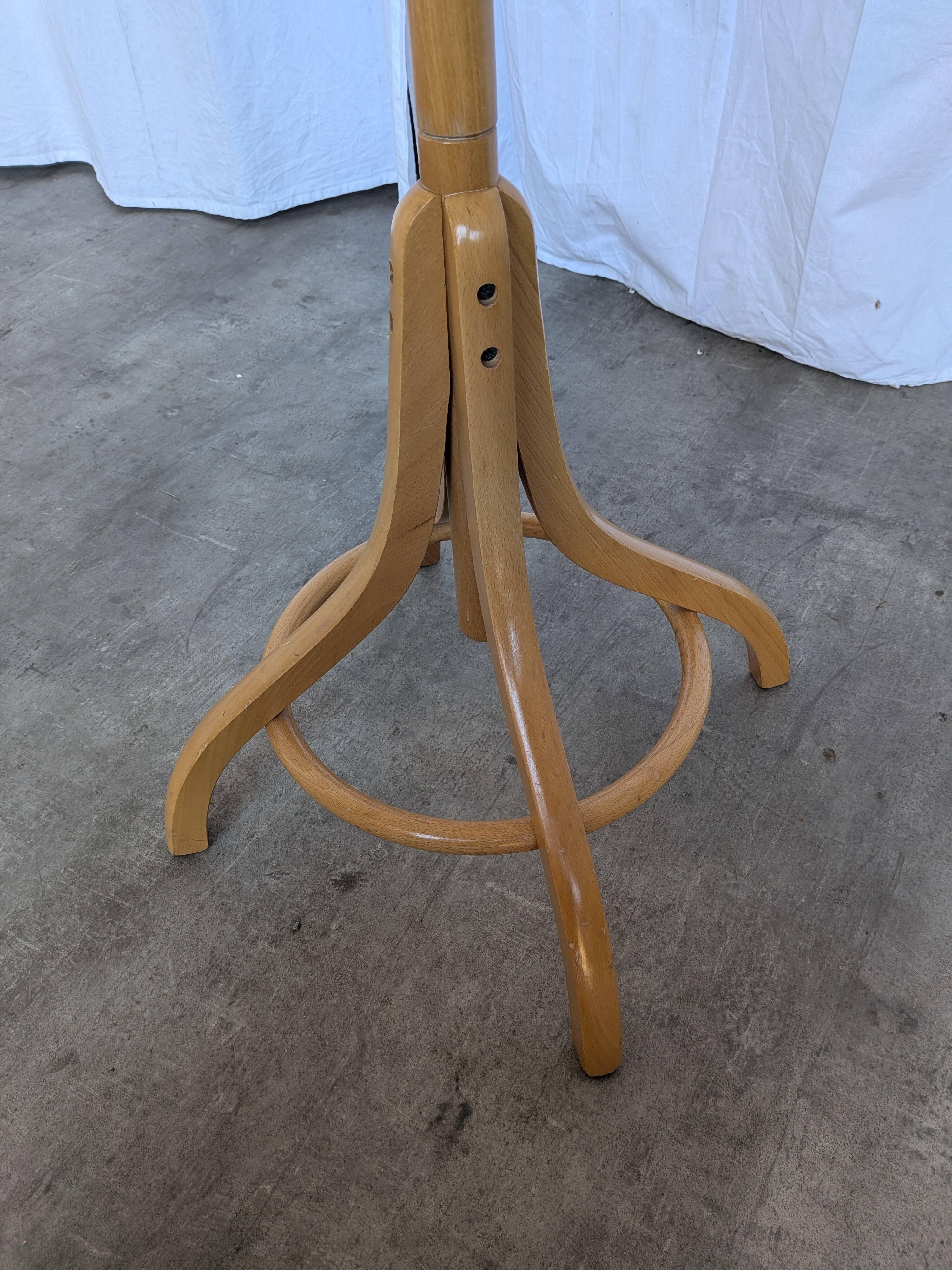Vintage Bentwood Coat Stand, Thonet Style Hall Tree, Wood Coat Rack