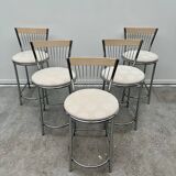 Set of 5 refurbished bar stools
