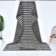 2x9 Brown White Striped Runner Rug, 69x289Cm SK 242096
