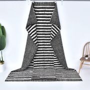 Tapis de couloir rayé marron et blanc 2x9, 69x289 cm SK 242096