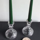 Set of 2 crystal candlesticks