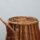 1960s Italian mid-century modern rattan barrel bar cart