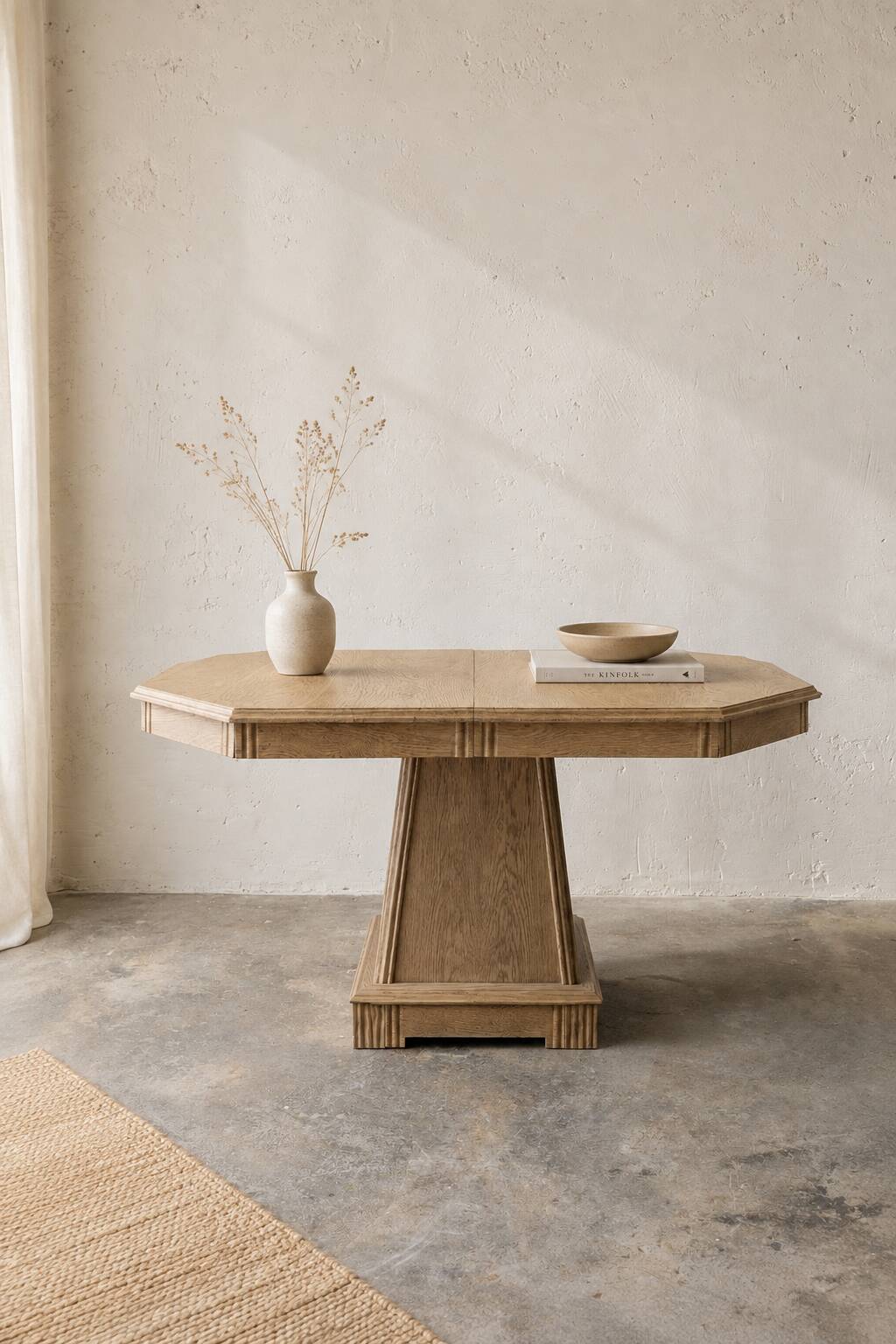 Art Deco oak extendable table – 114 to 228 cm