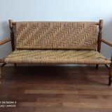 Wooden bench and rope around 1950