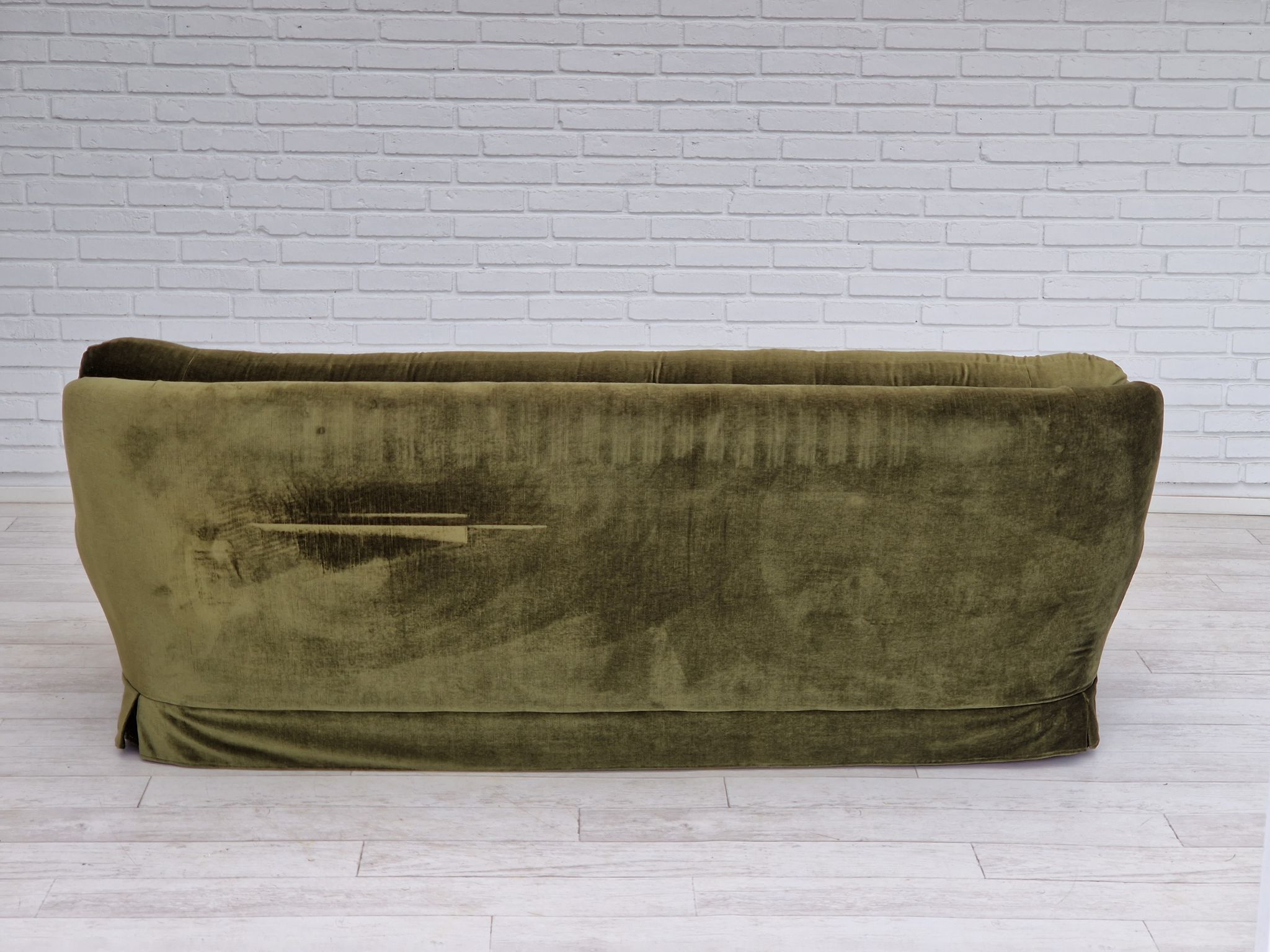 1970s, Swedish design by Swedfurn, Slätta Möbler, 3 seater sofa, vintage velour.