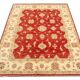 Red Livingroom Wool Handmade Floral Area Rug, Traditional Design 150x210cm