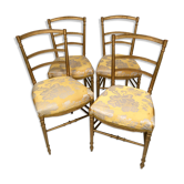 Series of four chairs Napoleon III, gilded wood