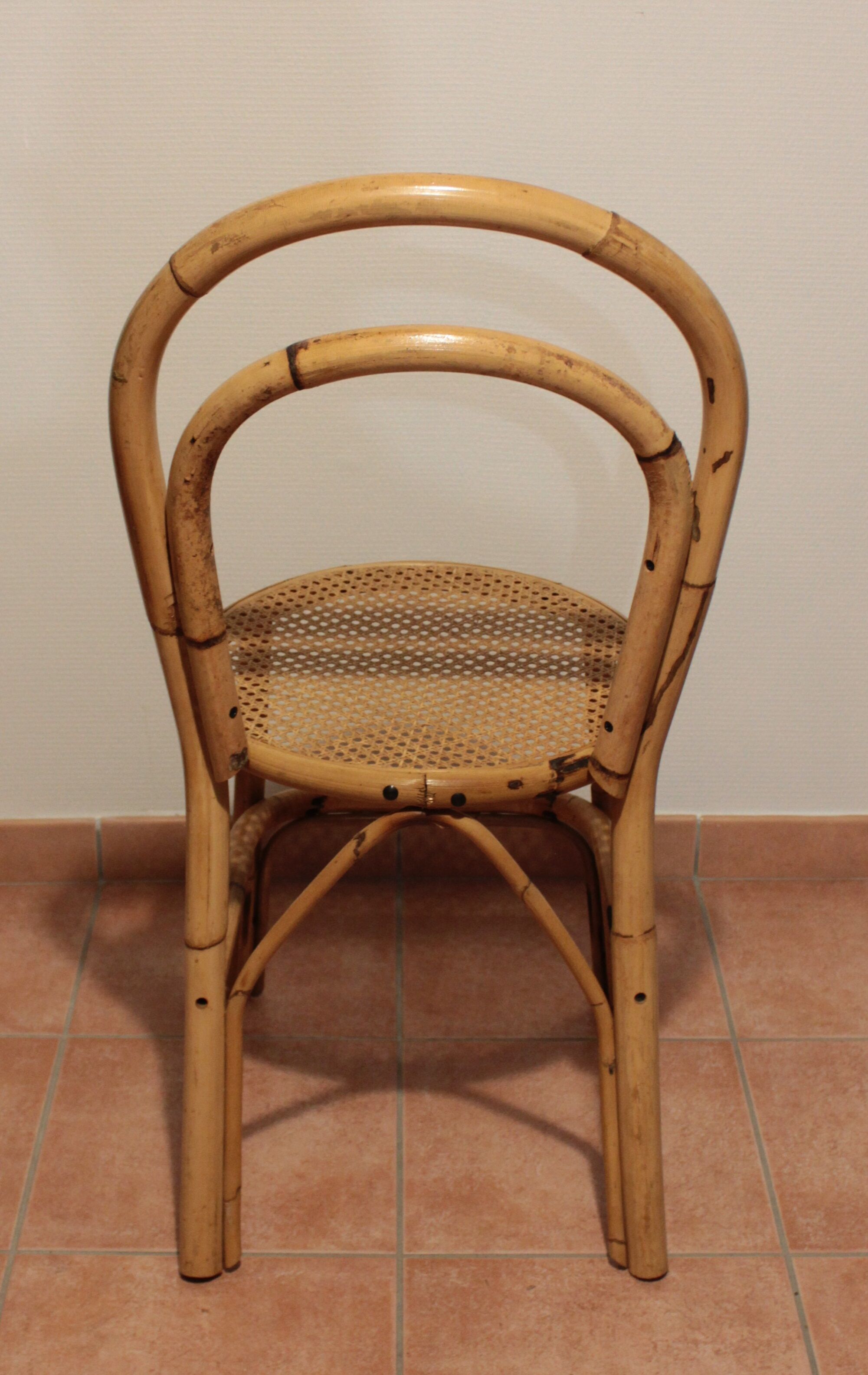 60's-70's bamboo bistro chair and canning