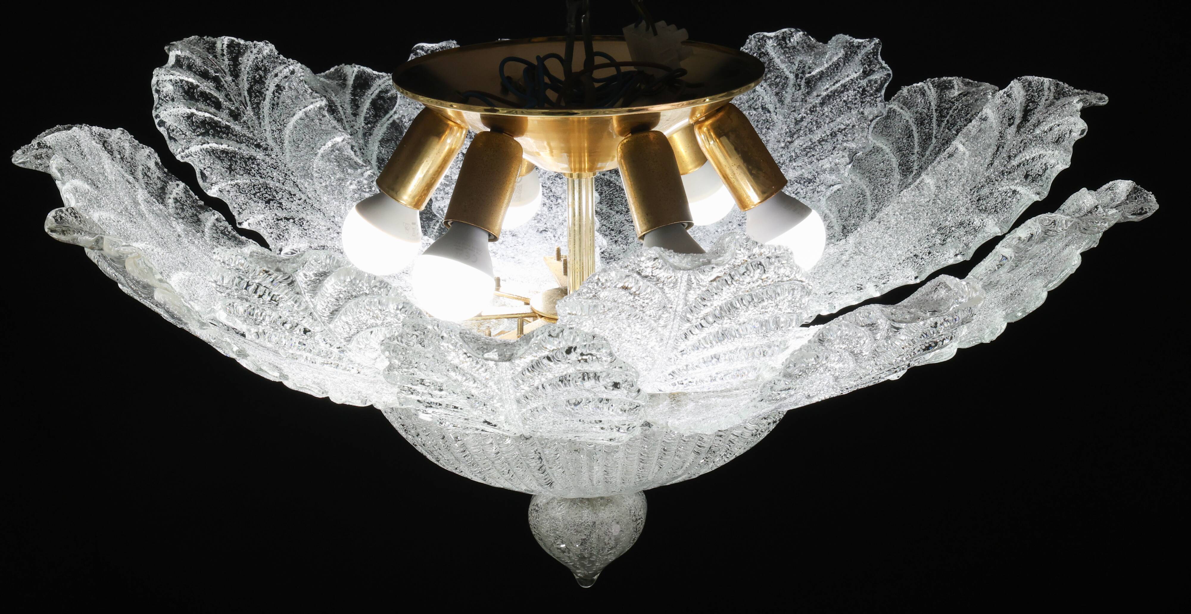 Turin, Italian Murano Glass Ceiling Light or Flush Mount, 1970s