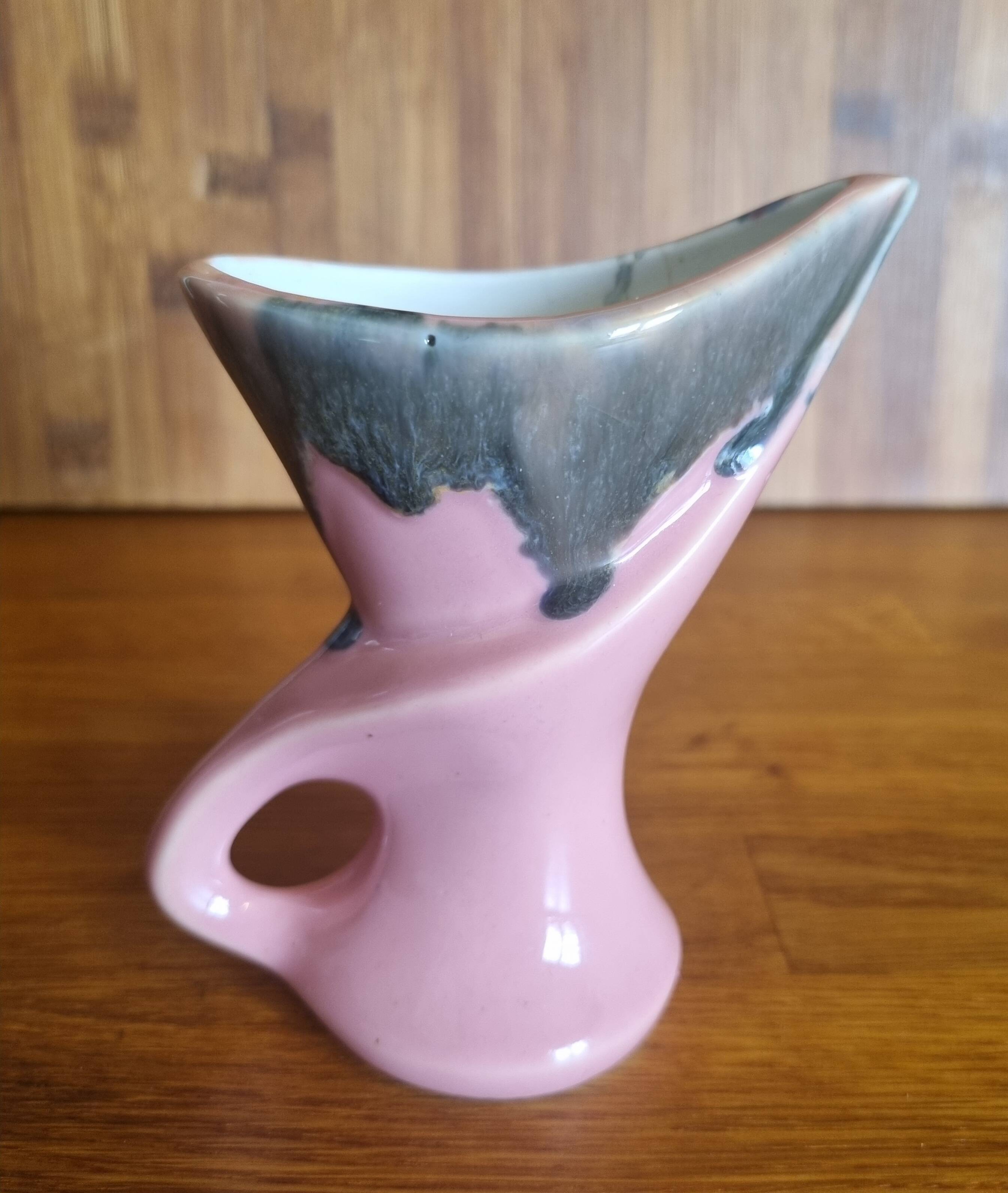 Vase vintage art déco années 50 forme libre