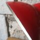 Vintage desk lamp red metal and stainless steel