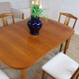 Vintage Scandinavian teak table 130 cm plus 2 extensions 1960 Sweden