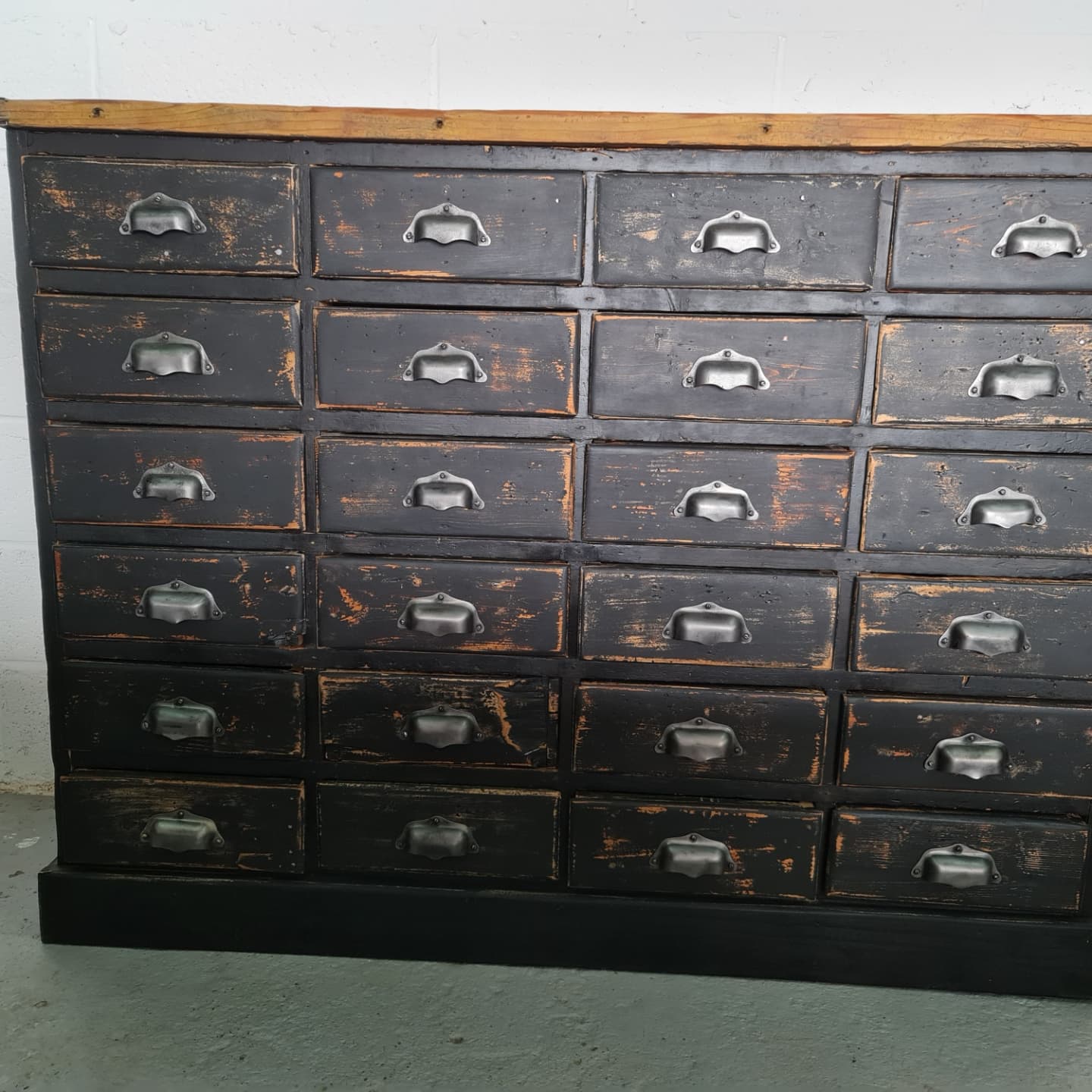 Old workshop drawer cabinet industrial furniture black patina