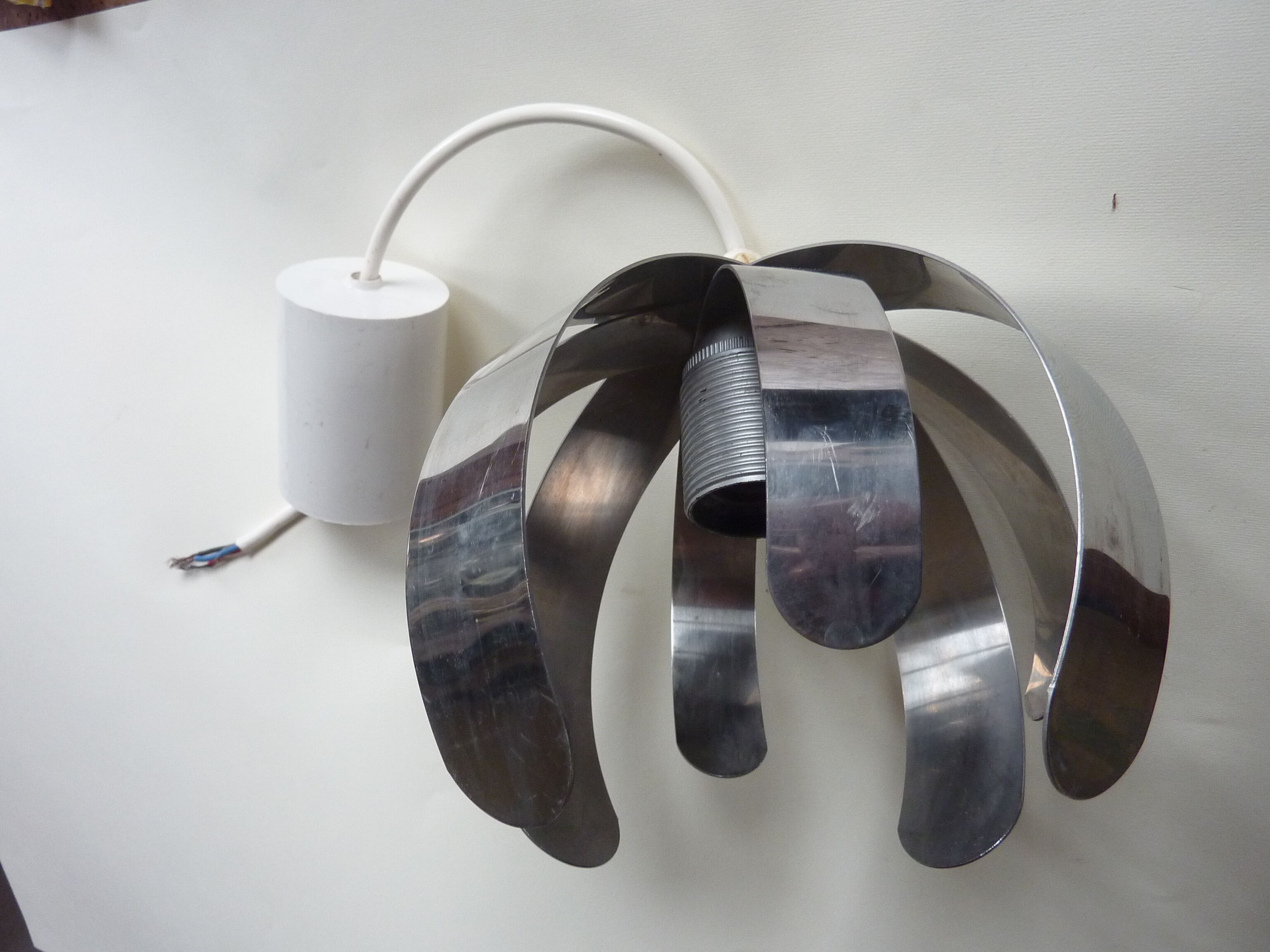 Lamp light flower by Jocelyne Trocmé stainless, 70s