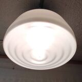 Plafonnier XXL style industriel globe opaline - mid. XXème