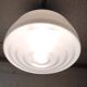 XXL industrial-style opaline globe ceiling light - mid-20th century