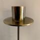 Swedish design candle holder in granite, metal and brass, 1980, height 39 cm