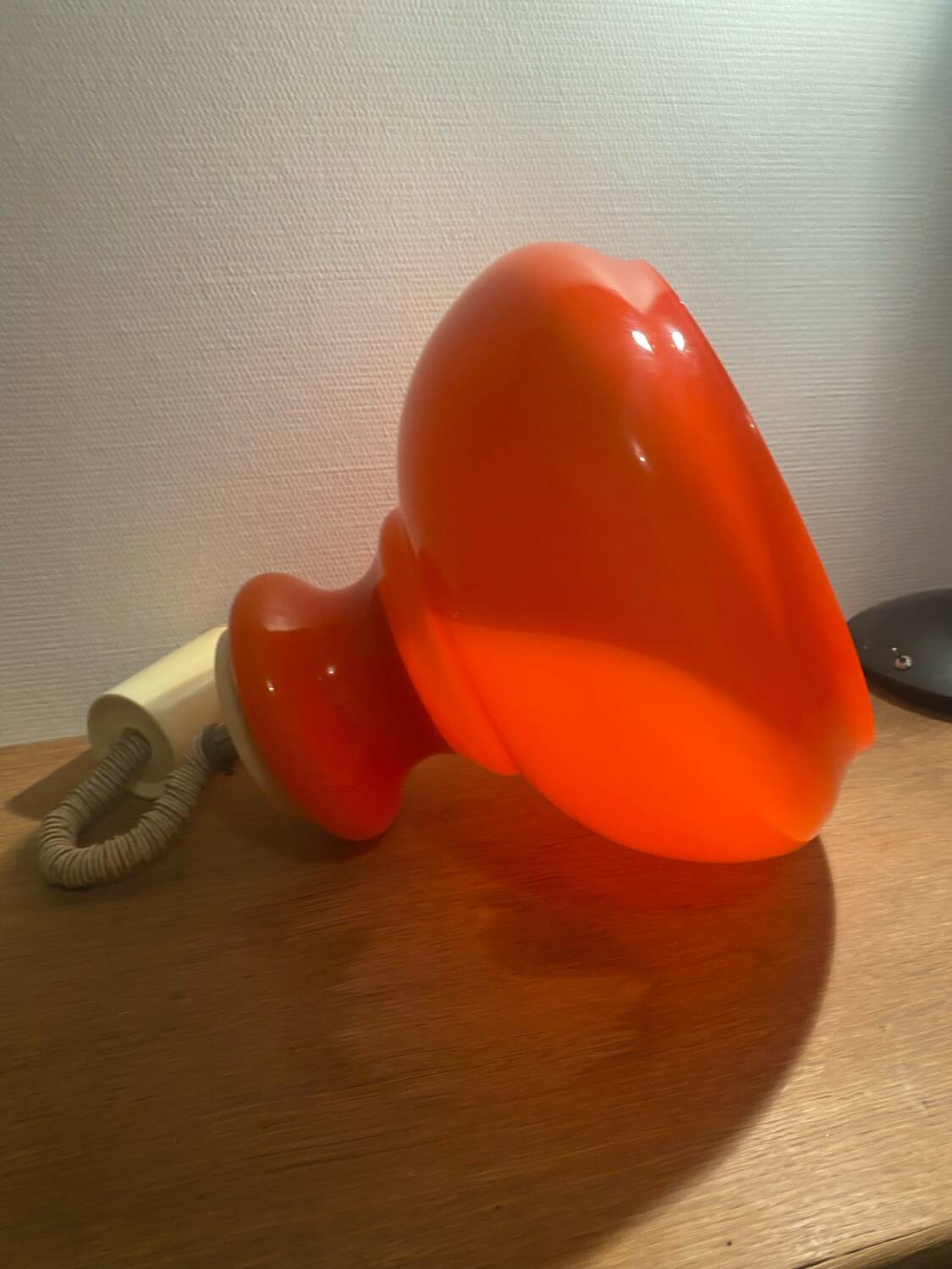 Vintage orange opaline pendant light