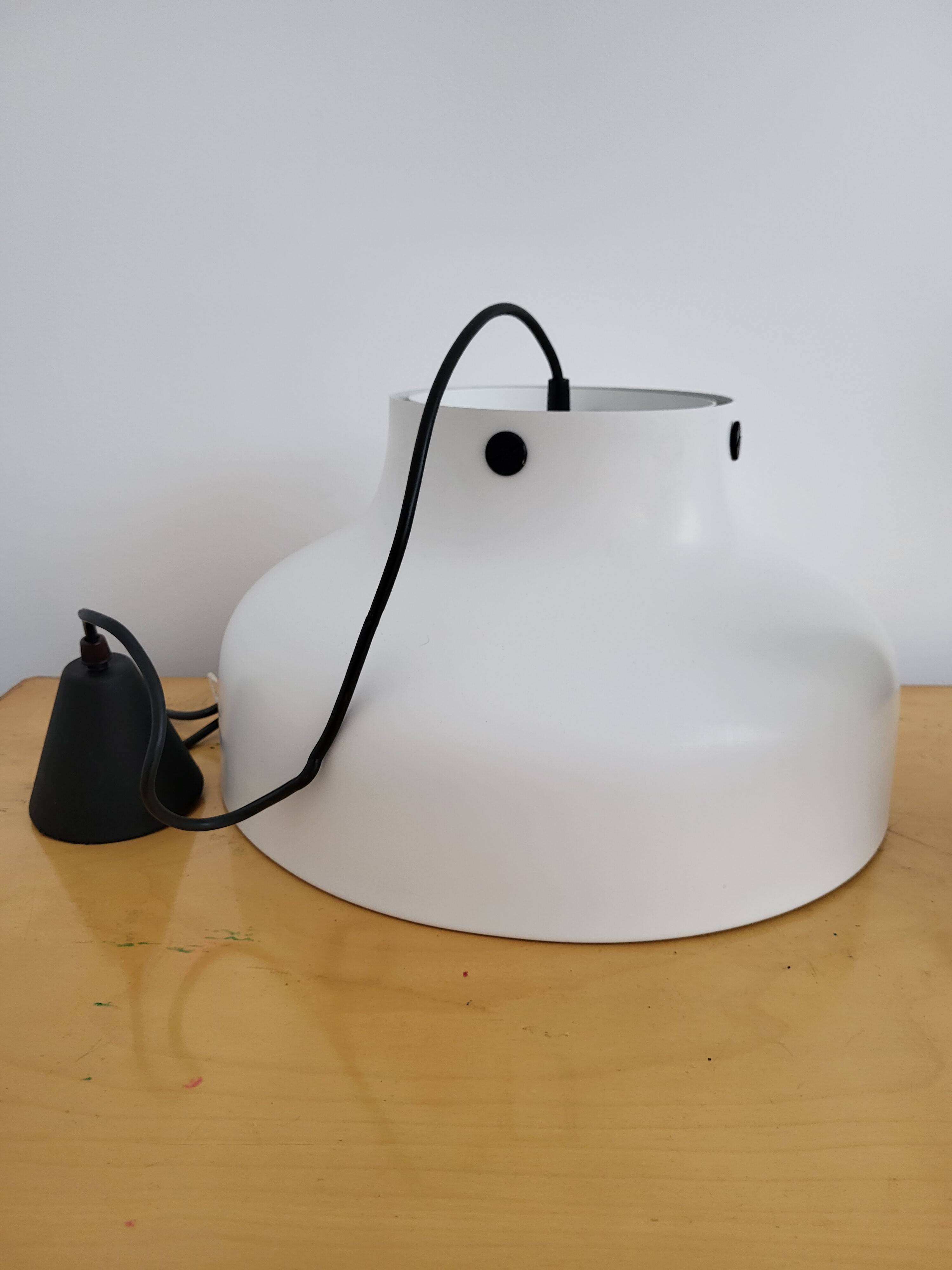 Hoffmeister Leuchten vintage pendant lamp, Scandinavian style, metal spirit.