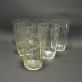 Set of 6 chiseled glasses