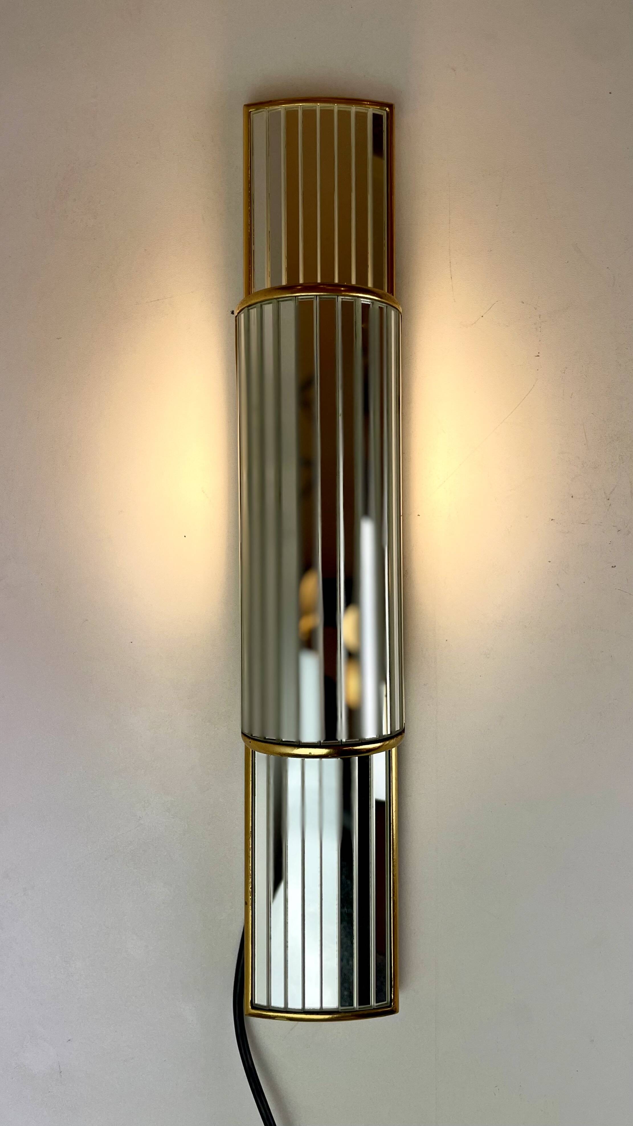 Pair of Mirrored Sconces by Deknudt, 1980s