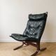 Vintage Siesta armchair by Ingmar Relling for Westnofa in black leather.