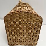 Cage Cat carrier basket in wicker/rattan, vintage