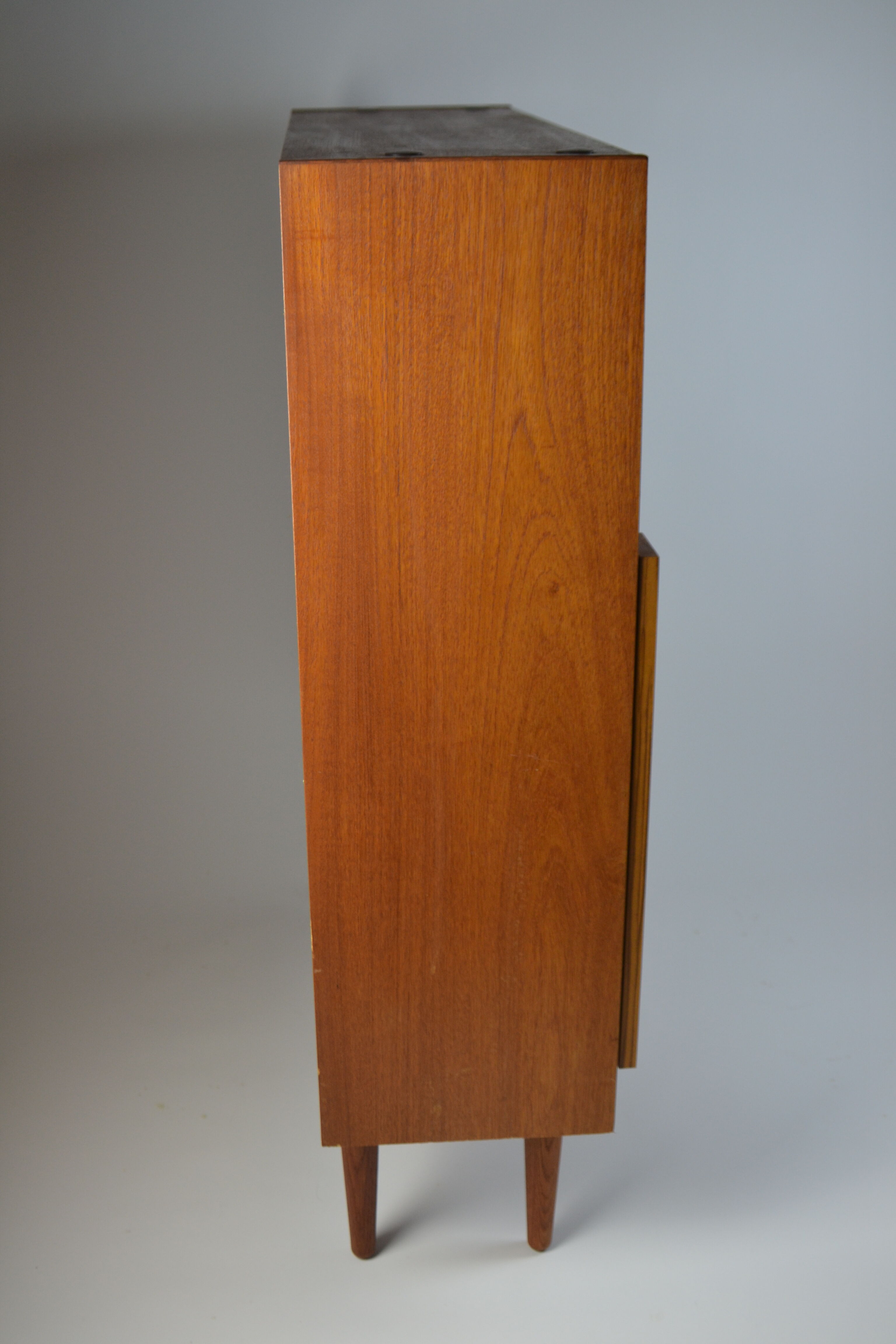 Vintage Danish bookcase / highboard with smoked glass doors