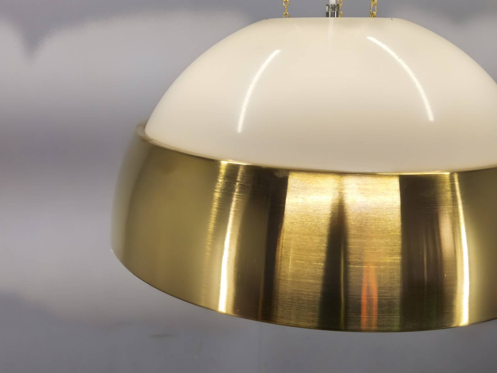 1970s Brass and Lacquered Metal Pendant, Czechoslovakia