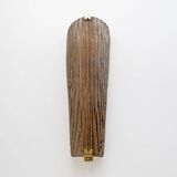 Pair of Modern Amber Murano Glass and Brass Sconces