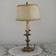 2 Light French Vintage Brass Boulotte Table Lamp With Cream Pleated Shade 5