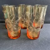 Saint Louis beer service in blown and cut amber crystal – Art Deco