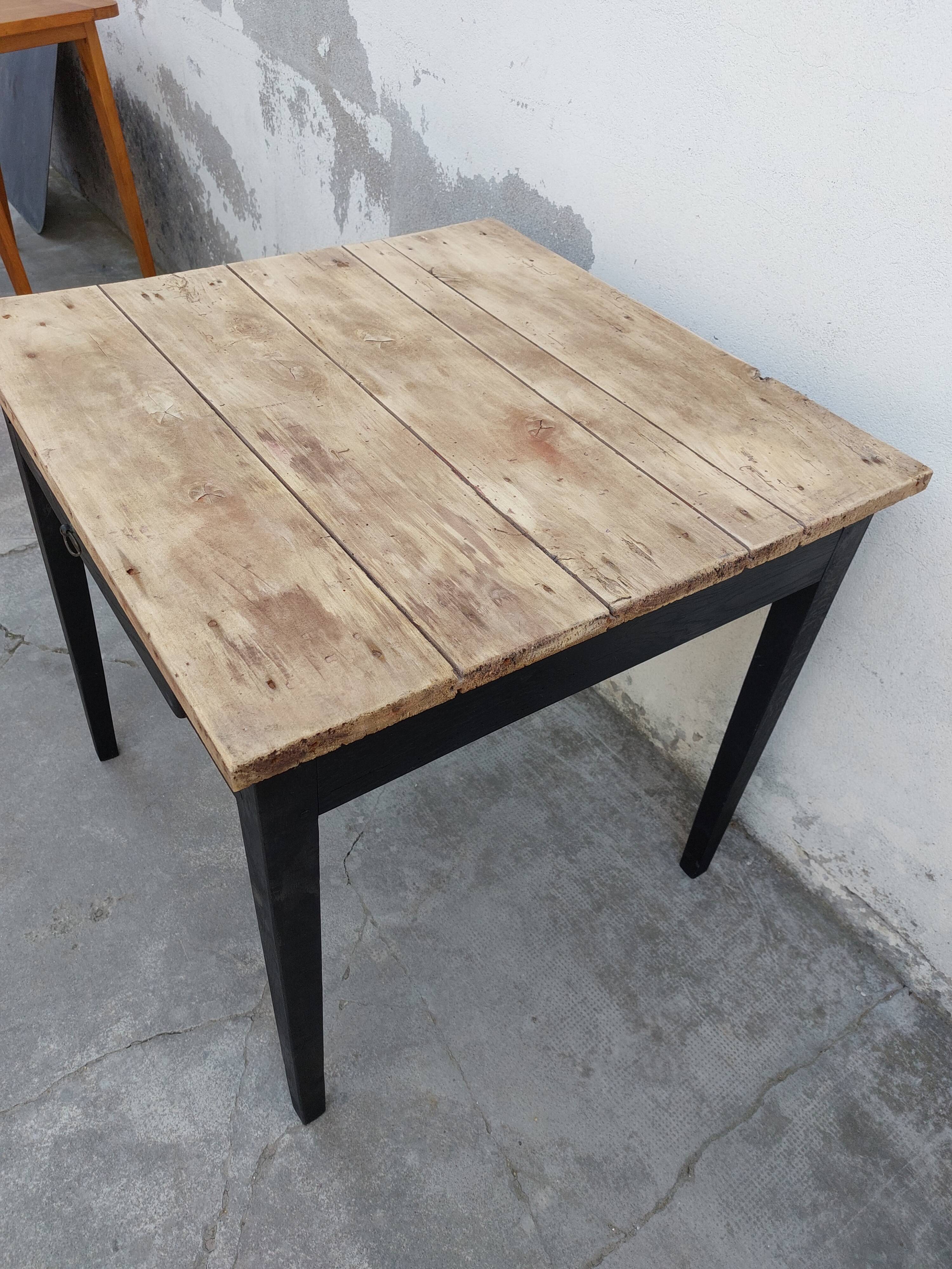 Black patinated old farmhouse table