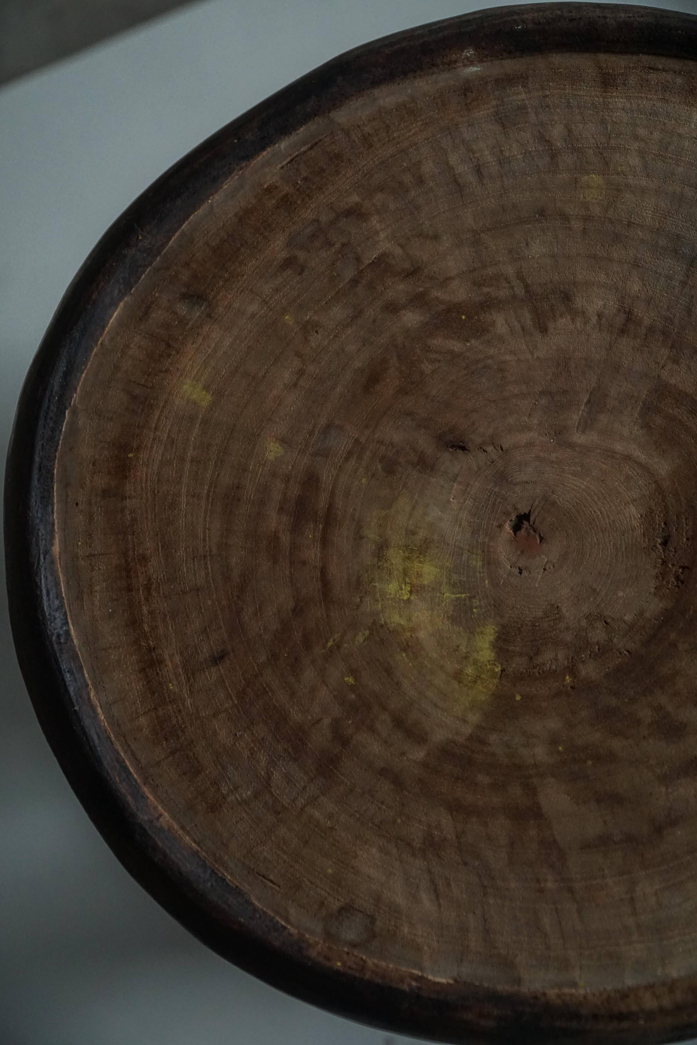 Decorative stool carved from African hardwood / Tribal art piece, mid-20th century